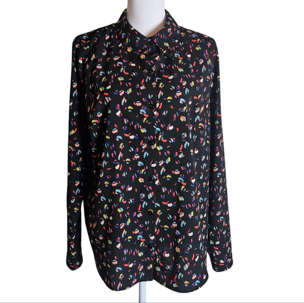 Cabi Confetti Ferris Print Button Up Long Sleeve … - image 3